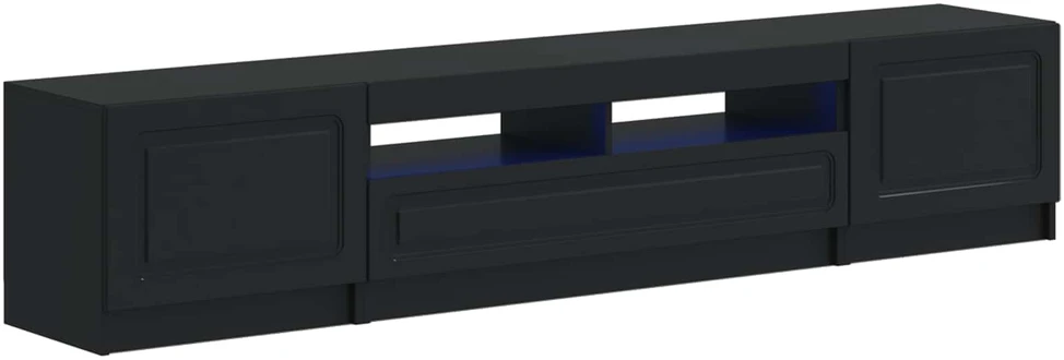 TV staliukas 5 dalių LED televizoriaus stovas UTRECHT 3 vnt. Juoda