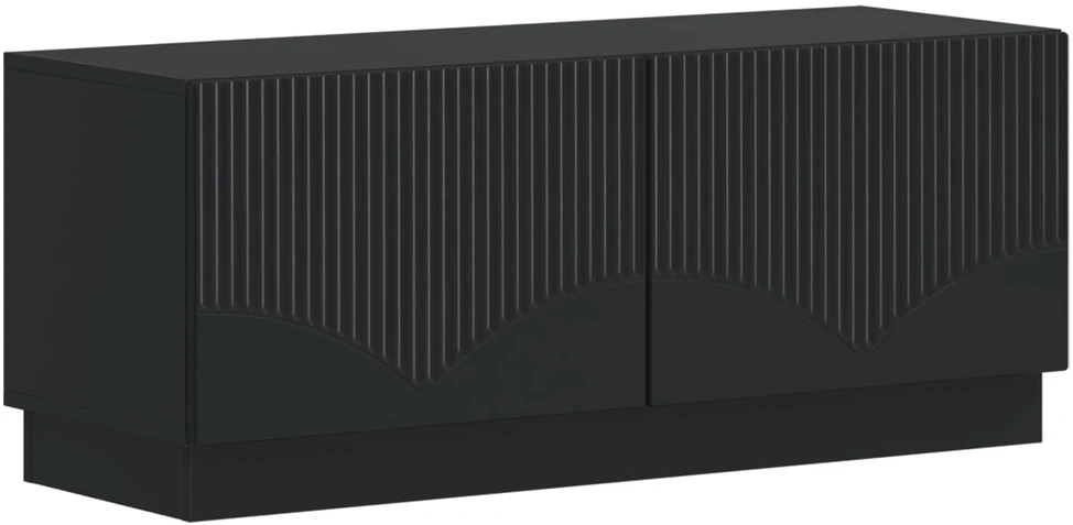 TV staliukas 5 dalių LED televizoriaus stovas Juoda Apdirbta mediena