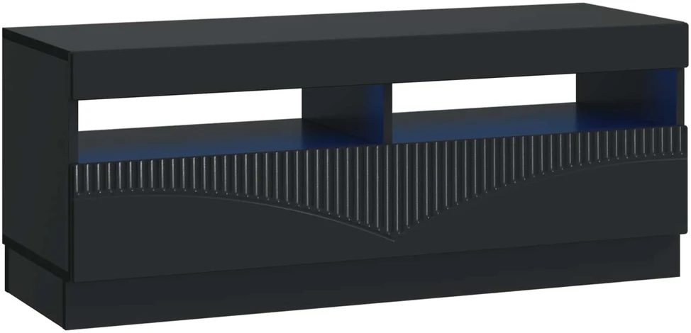 TV staliukas 5 dalių LED televizoriaus stovas Juoda Apdirbta mediena