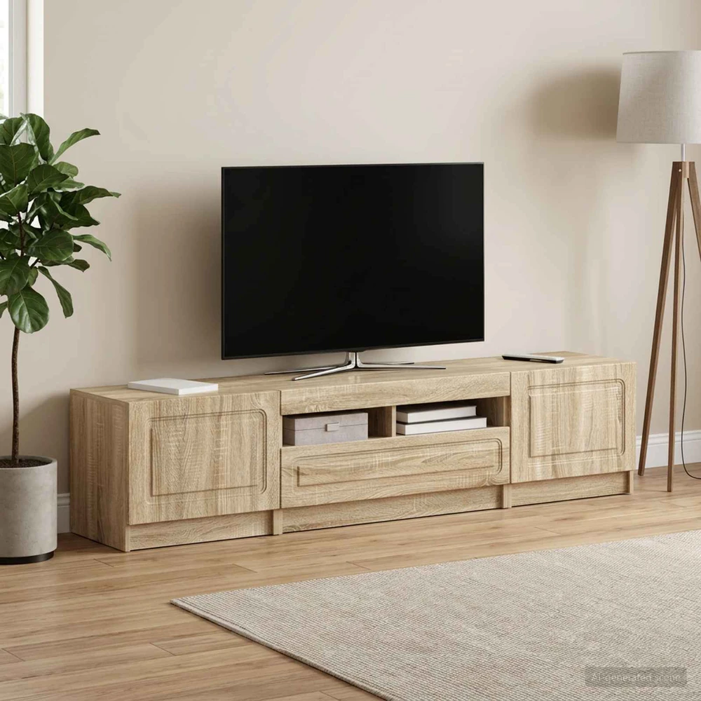 TV staliukas 5 dalių LED televizoriaus stovas UTRECHT 3 vnt. Sonoma ąžuolas