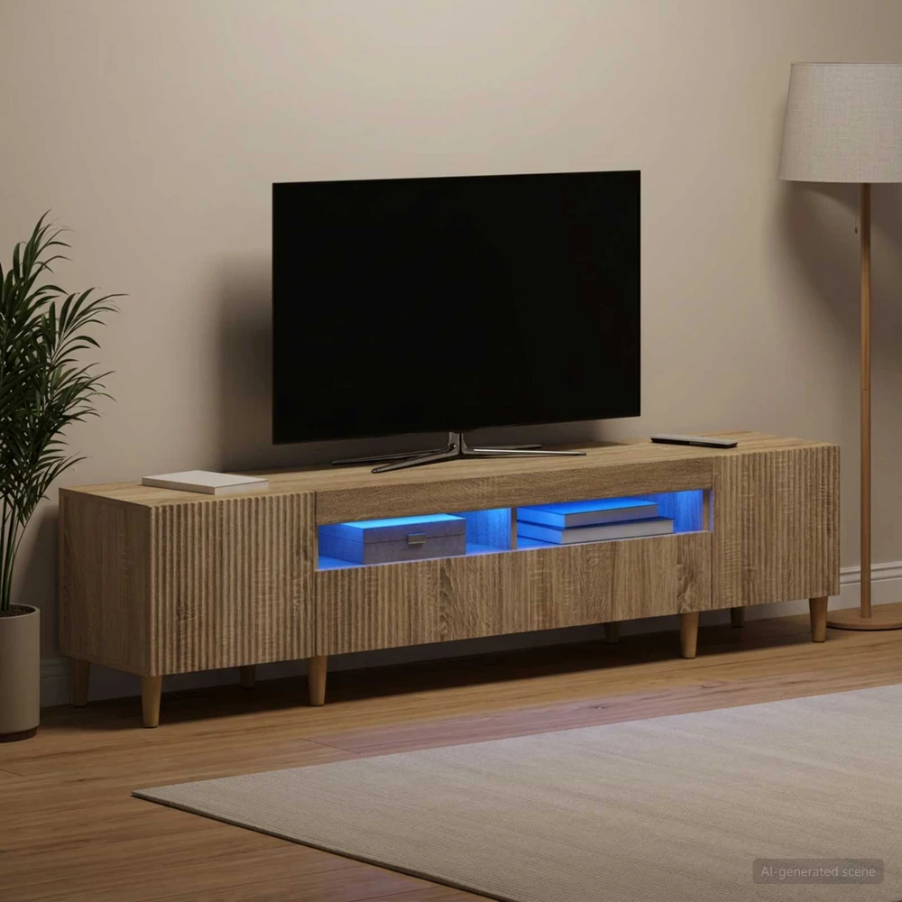 TV staliukas 5 dalių LED televizoriaus stovas Sonoma ąžuolas