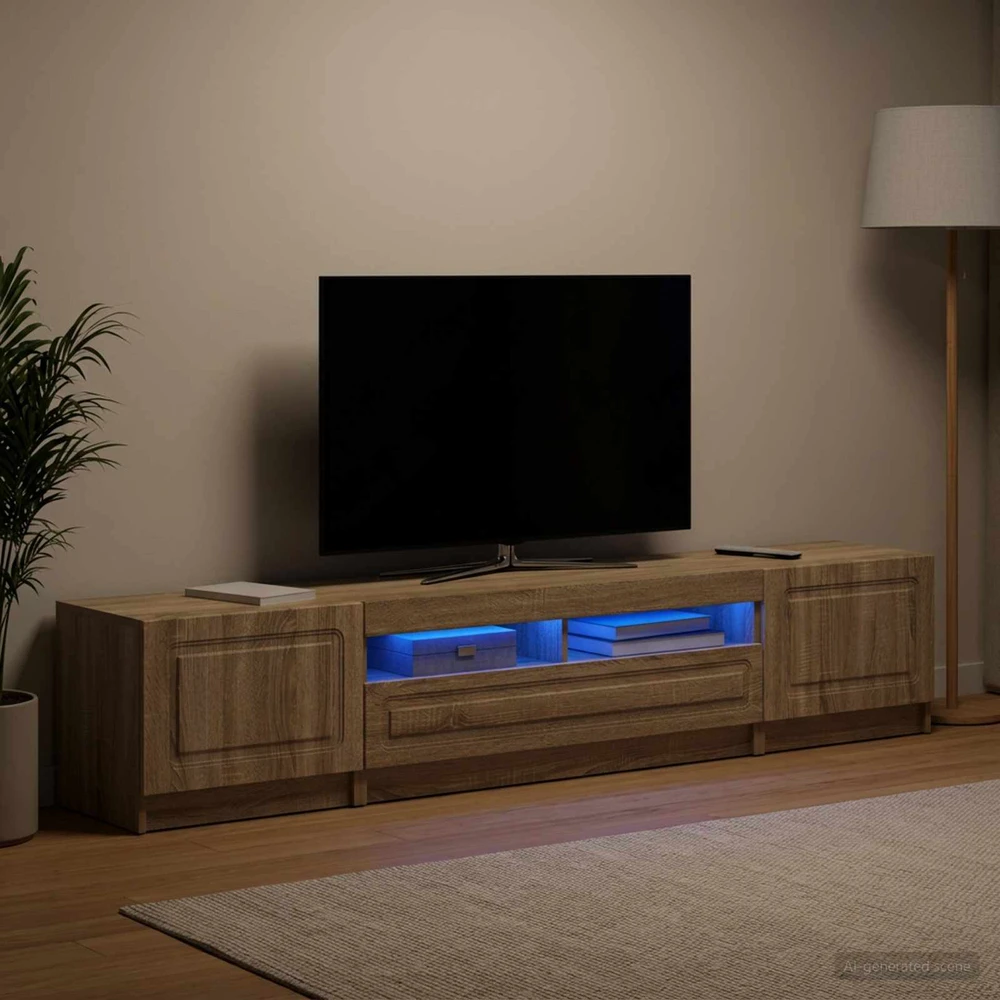 TV staliukas 5 dalių LED televizoriaus stovas UTRECHT 3 vnt. Sonoma ąžuolas