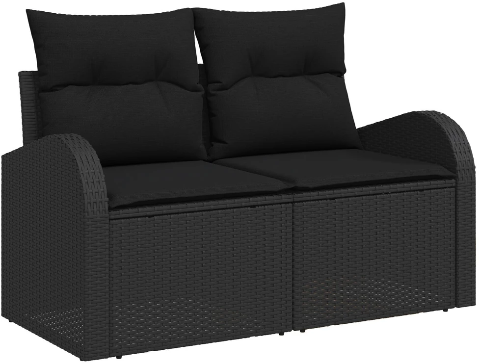 Sodo Sofų Rinkinys 5 vnt. Juoda poliratanas