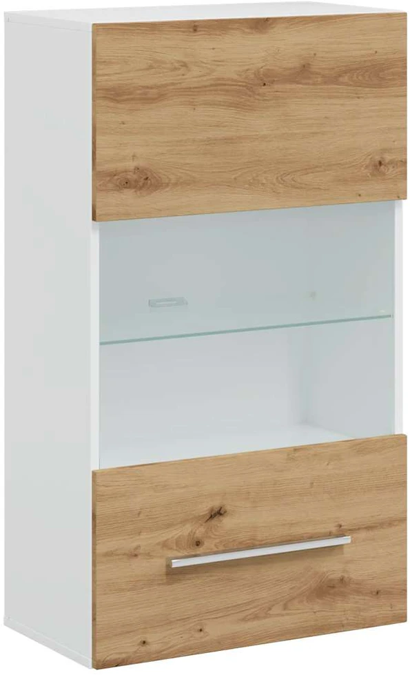 TV staliukas 5 dalių televizoriaus spintelės su LED apšvietimu, dirbtinio ąžuolo spalvos, inžinerinė mediena