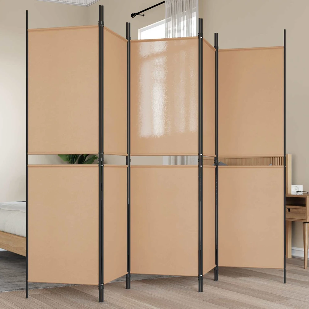 5-Panelis kambario skydas Smėlio 250 x 180 cm Audinys