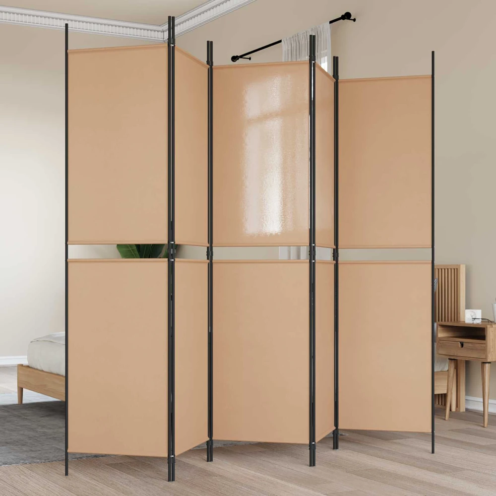 5-Panelis kambario skydas Smėlio 250 x 200 cm Audinys