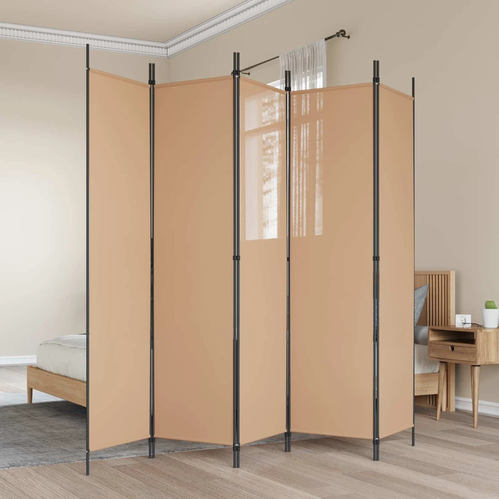 5-Panelis kambario skydas Smėlio 250 x 200 cm Audinys