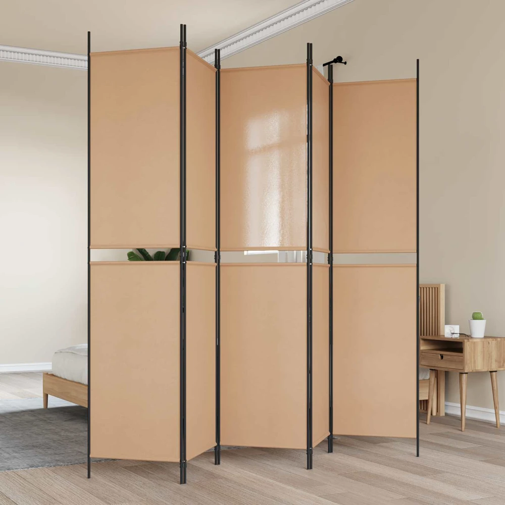 5-Panelis kambario skydas Smėlio 250 x 220 cm Audinys