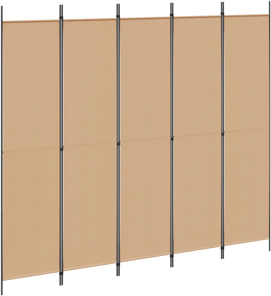 5-Panelis kambario skydas Smėlio 250 x 220 cm Audinys