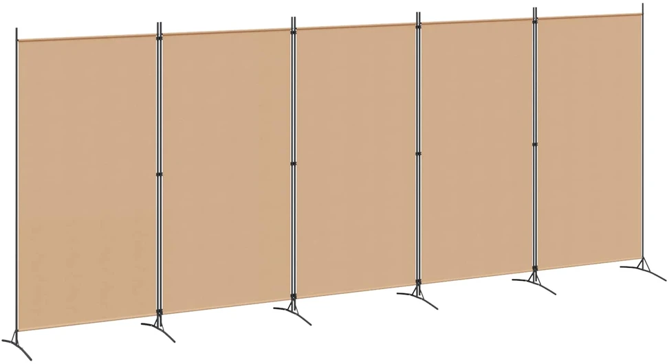 5-Panelis kambario skydas Smėlio 433 x 180 cm Audinys