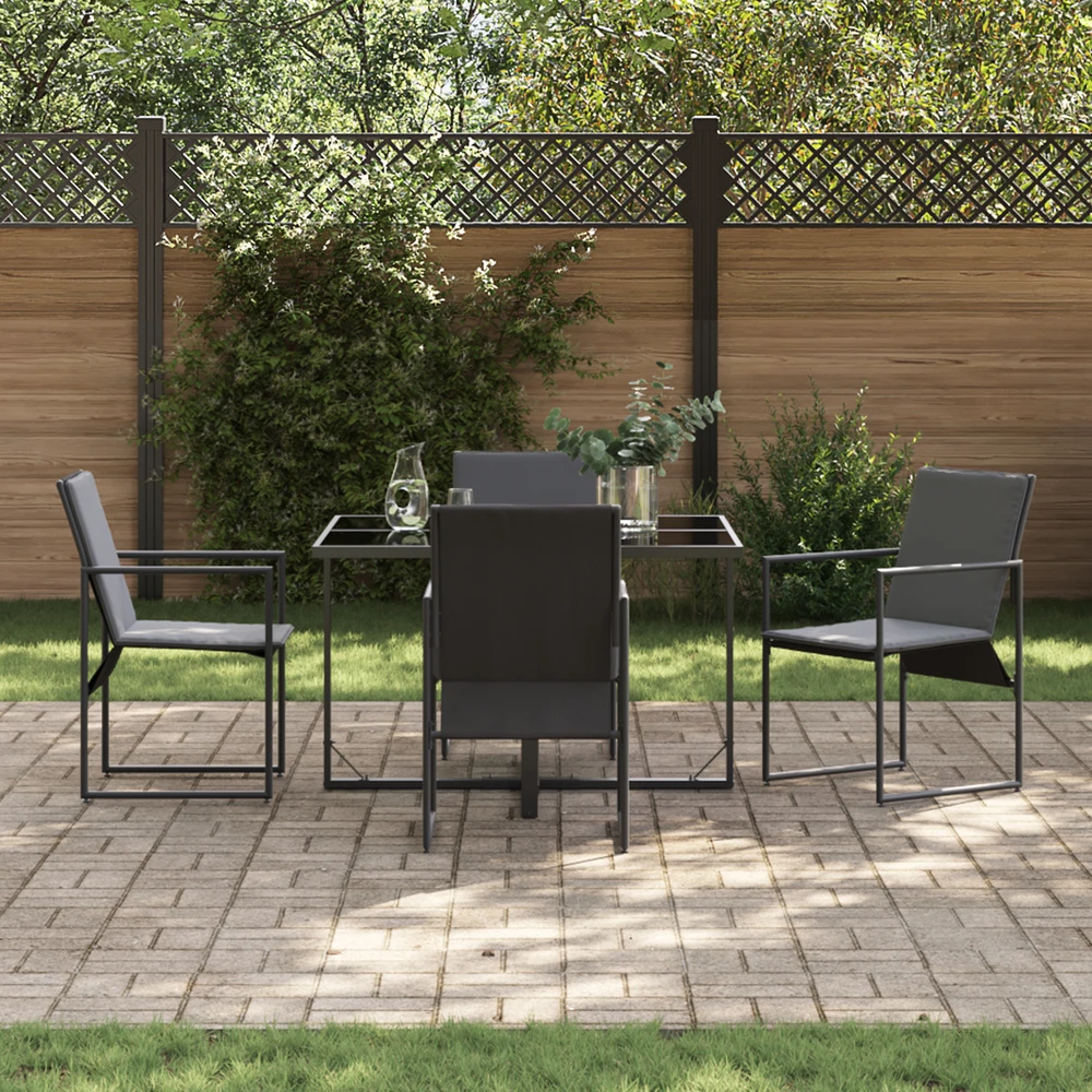 Sodo valgomojo komplektas 5 vnt. Juoda Plienas
