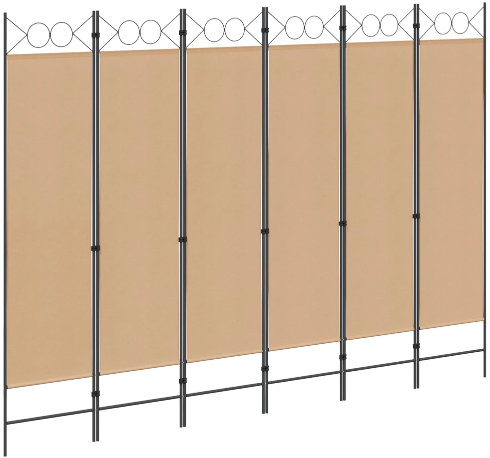 6-skydelio kambario pertvara Smėlio 240 x 180 cm Audinys
