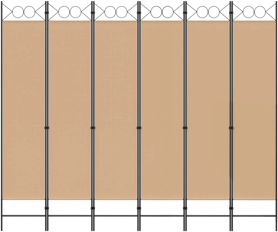 6-skydelio kambario pertvara Smėlio 240 x 200 cm Audinys