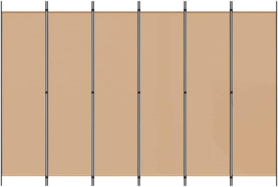6-skydelio kambario pertvara Smėlio 300 x 200 cm Audinys