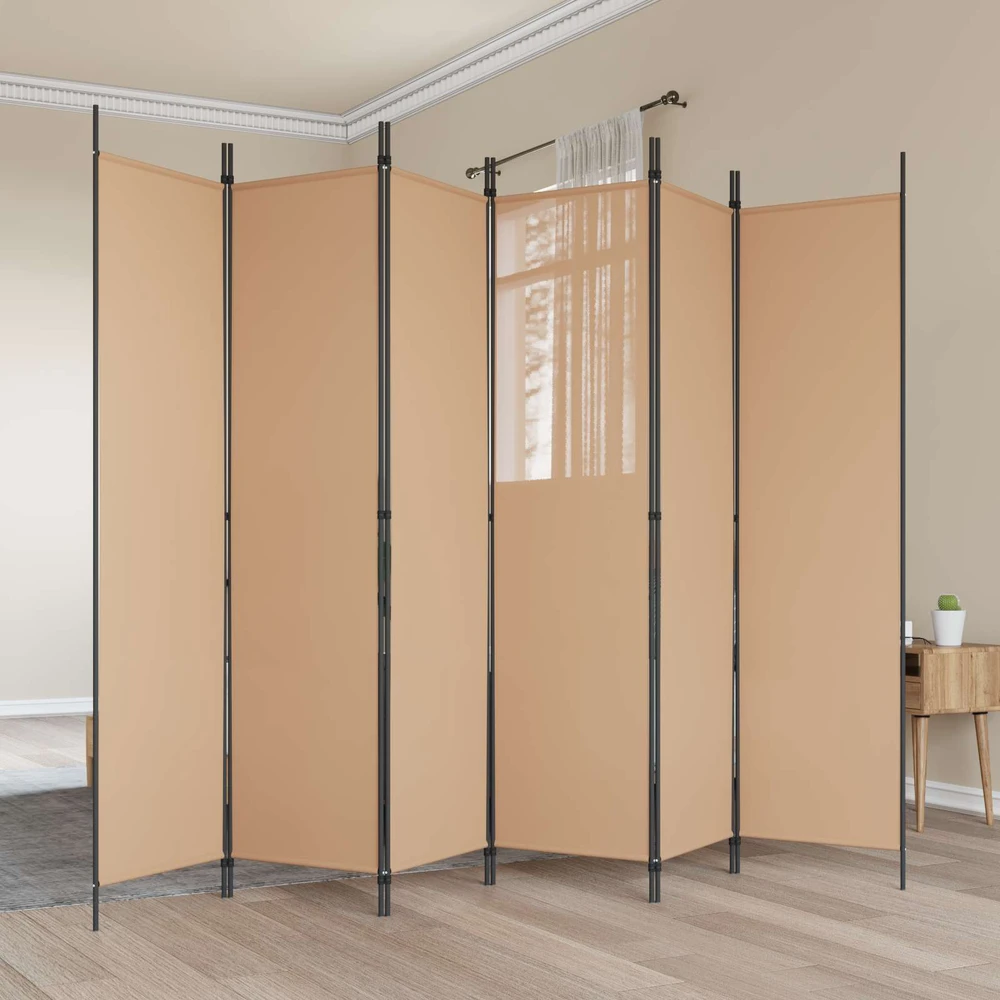 6-skydelio kambario pertvara Smėlio 300 x 200 cm Audinys