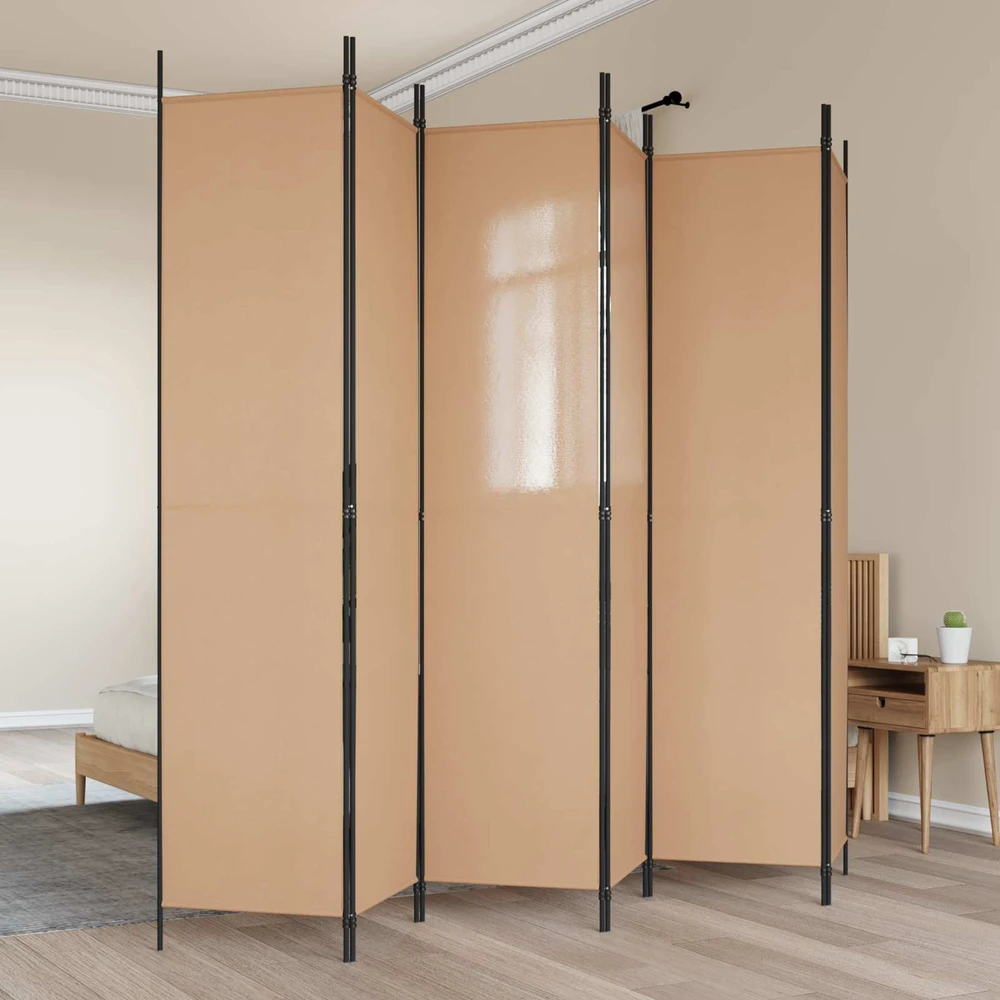 6-skydelio kambario pertvara Smėlio 300 x 220 cm Audinys