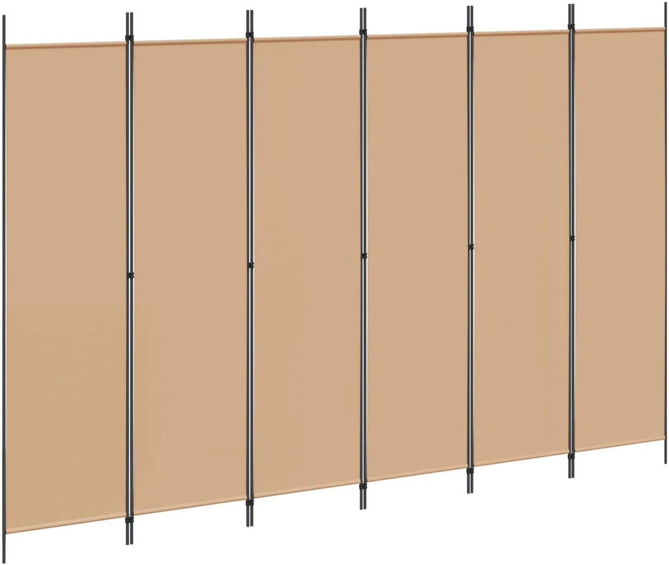 6-skydelio kambario pertvara Smėlio 300 x 200 cm Audinys