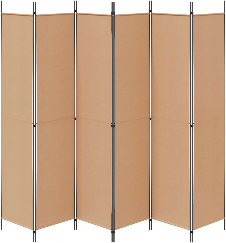 6-skydelio kambario pertvara Smėlio 300 x 220 cm Audinys