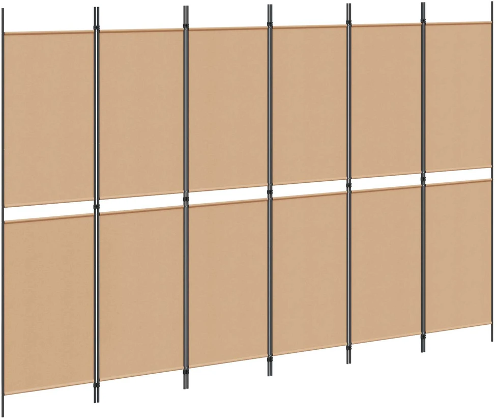 6-skydelio kambario pertvara Smėlio 300 x 200 cm Audinys