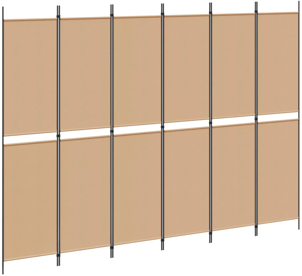 6-skydelio kambario pertvara Smėlio 300 x 220 cm Audinys
