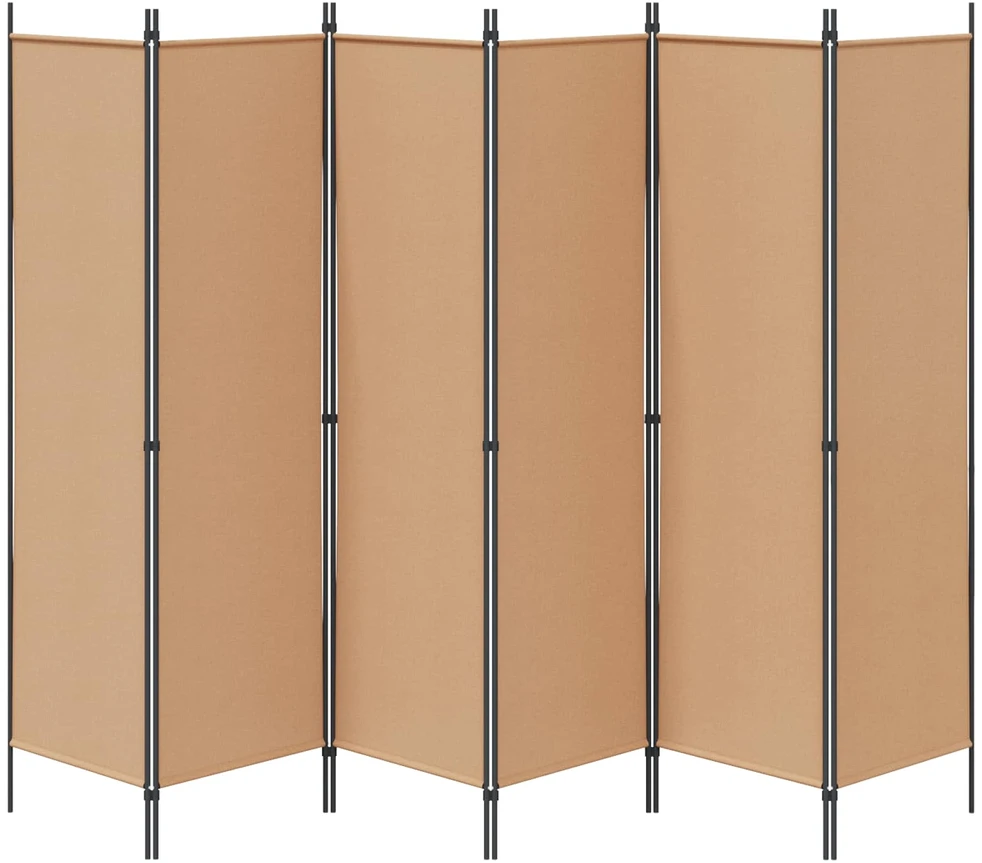 6-skydelio kambario pertvara Smėlio 300 x 180 cm Audinys