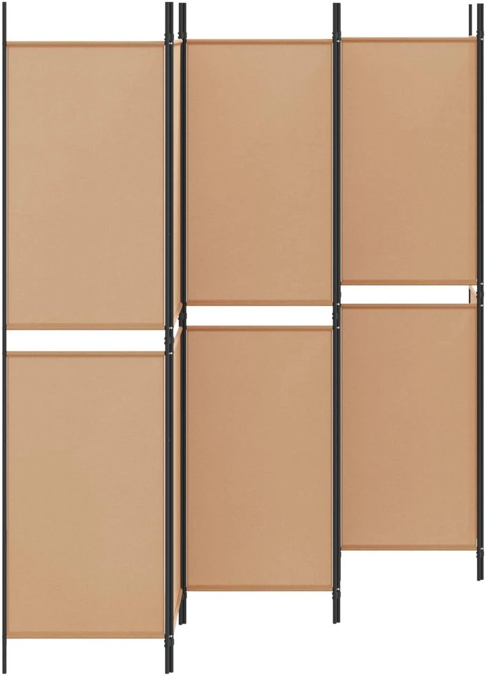 6-skydelio kambario pertvara Smėlio 300 x 200 cm Audinys