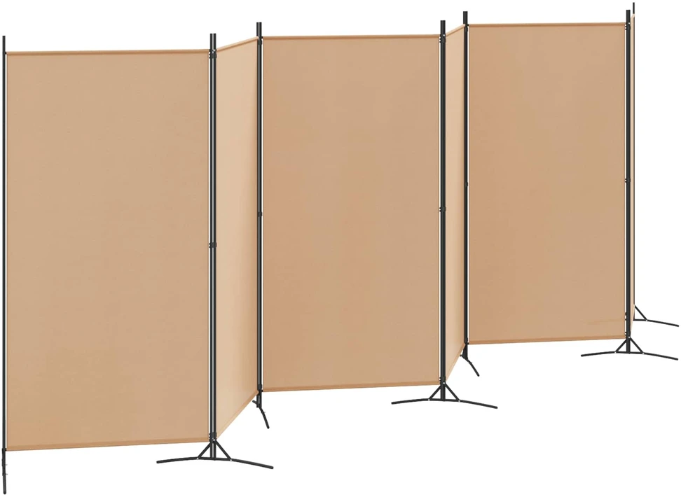 6-skydelio kambario pertvara Smėlio 520 x 180 cm Audinys