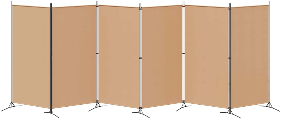 6-skydelio kambario pertvara Smėlio 520 x 180 cm Audinys