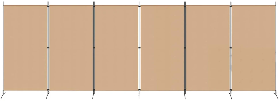 6-skydelio kambario pertvara Smėlio 520 x 180 cm Audinys