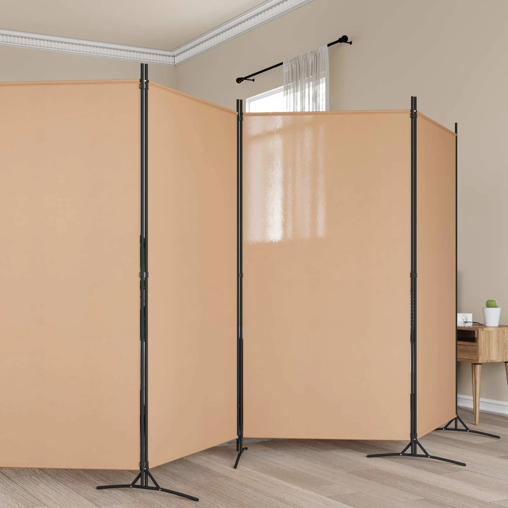 6-skydelio kambario pertvara Smėlio 520 x 180 cm Audinys