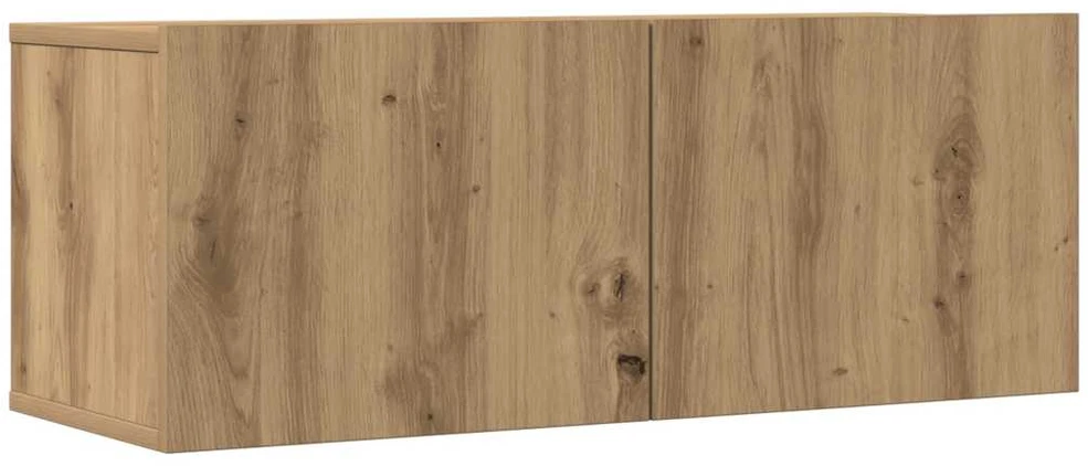 TV staliukas 7 dalių sieninis televizoriaus spintelės komplektas Artisan Oak