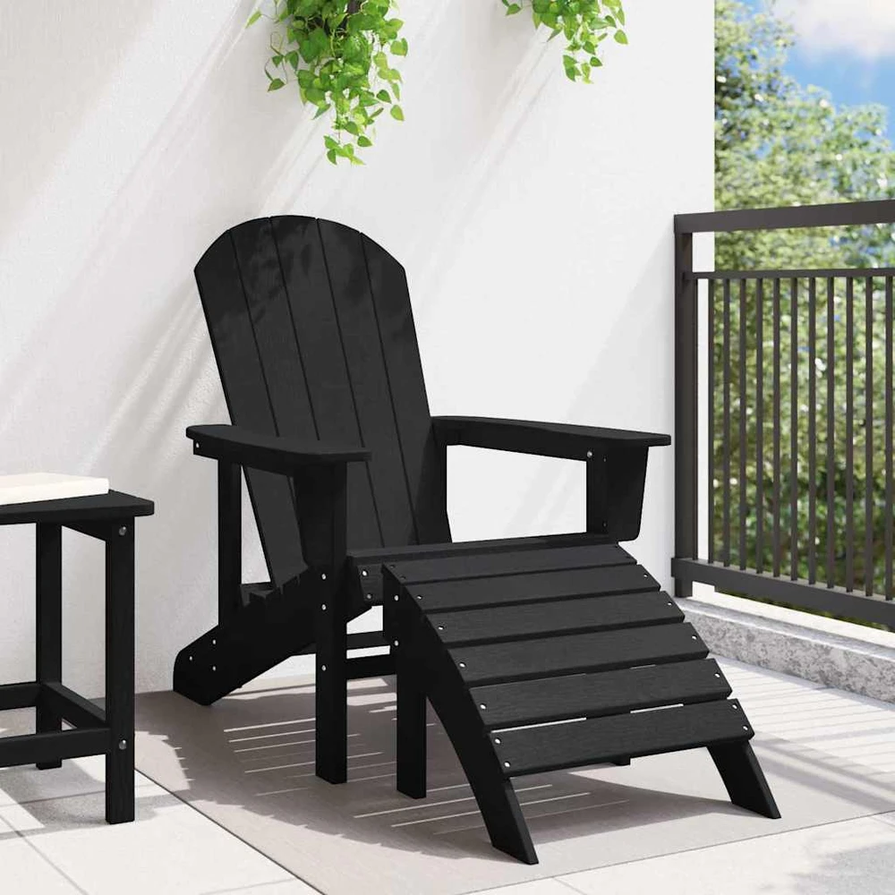 Adirondack kėdė Juoda HDPE