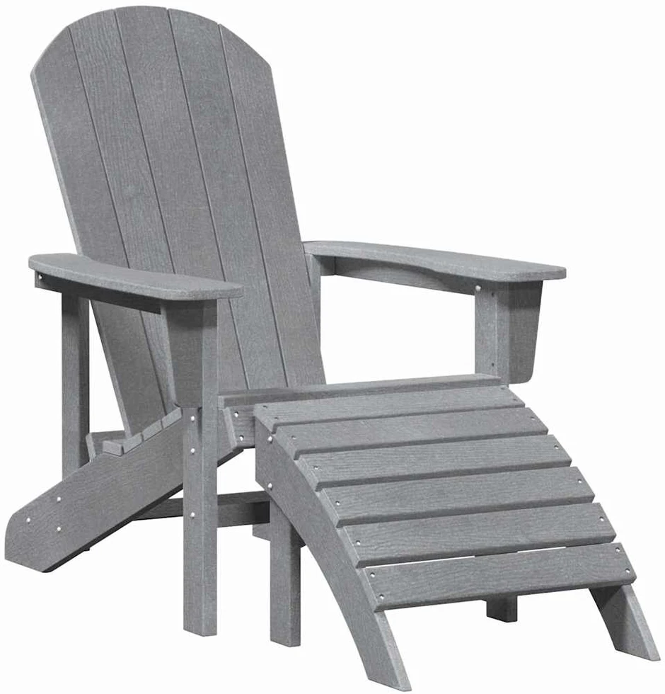 Adirondack kėdė Šviesiai pilka HDPE