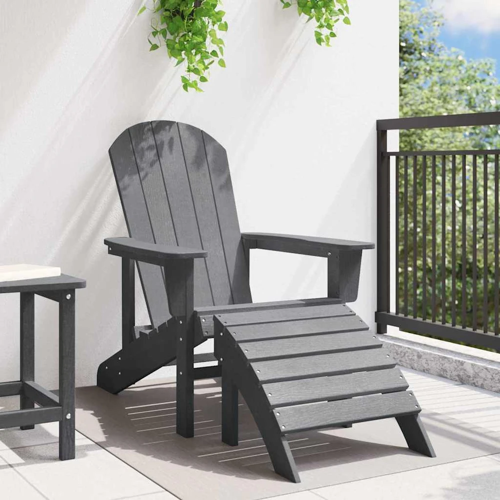 Adirondack kėdė Šviesiai pilka HDPE