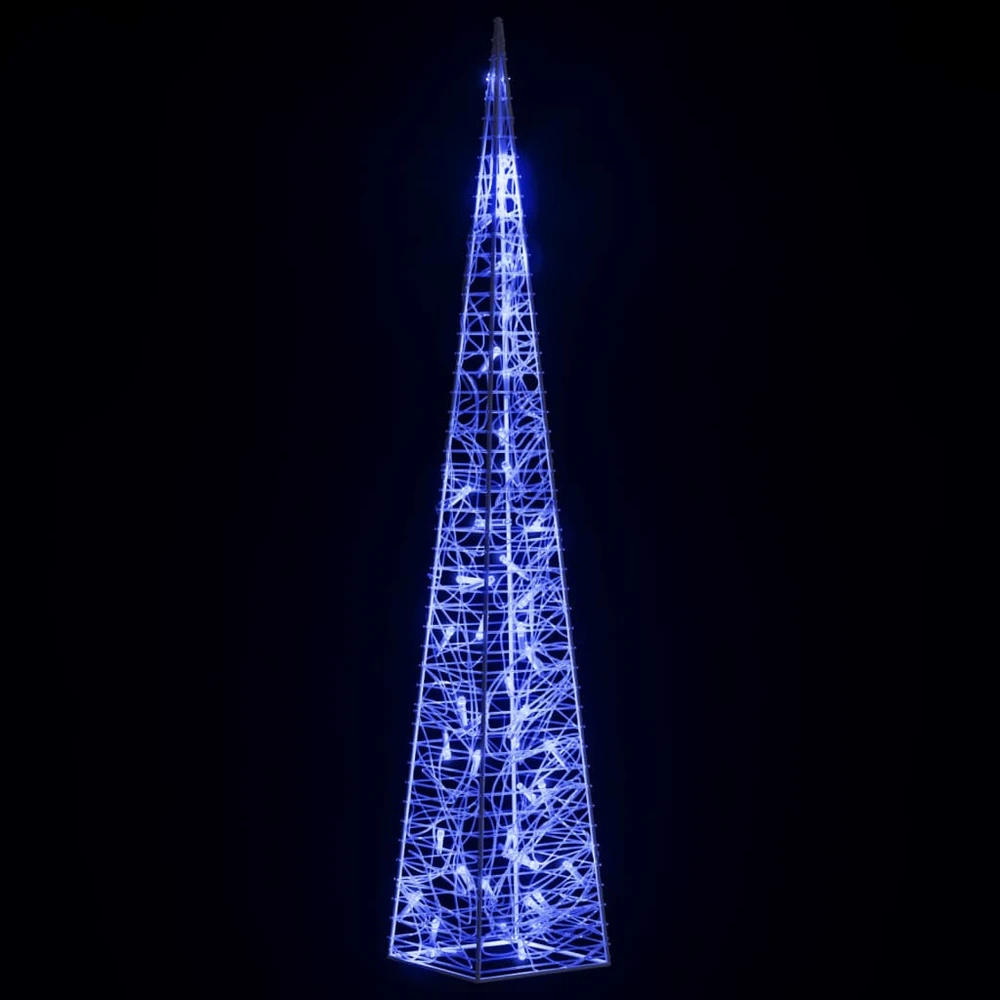 Akrilinė LED dekoracija kūgis, mėlynos spalvos, 90cm