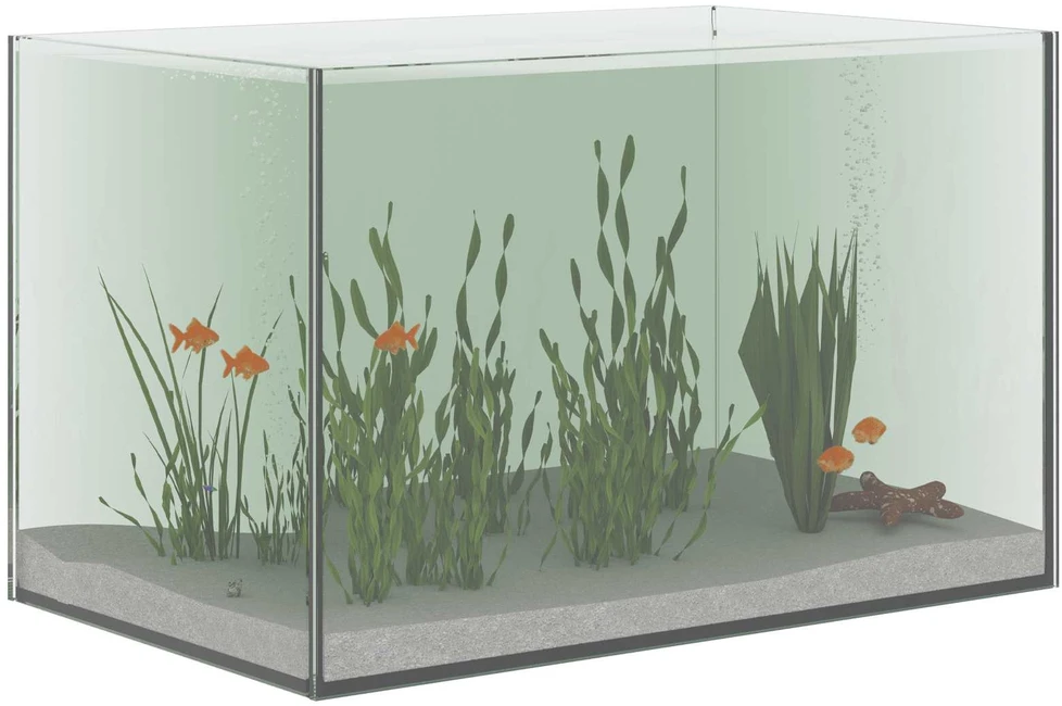 Akvariumas su saugykla Skaidrus 40 x 25 x 25 cm Stiklas