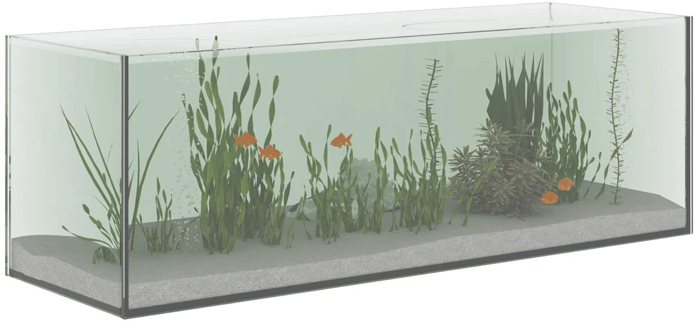 Akvariumas su saugykla Skaidrus 60 x 20 x 20 cm Stiklas