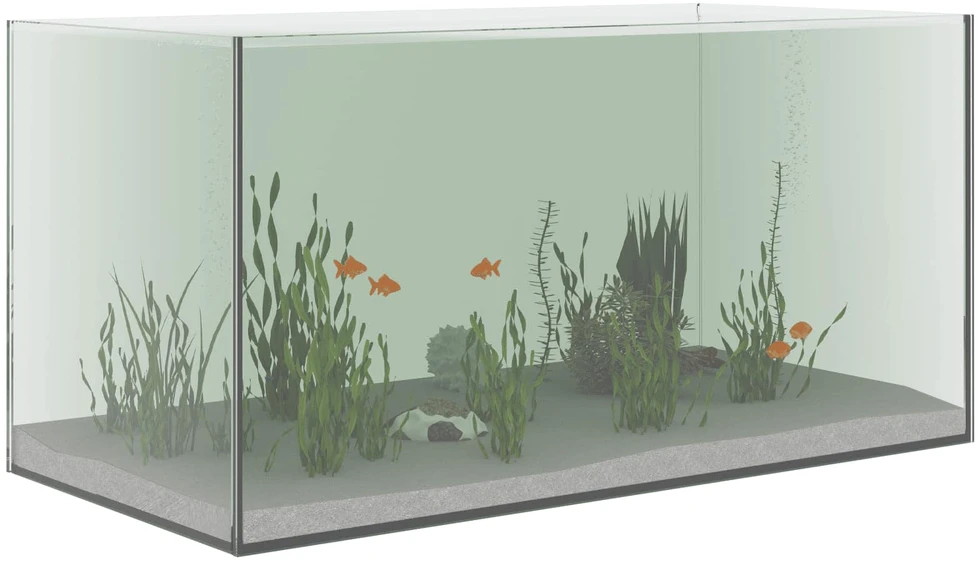 Akvariumas su saugykla Skaidrus 60 x 30 x 30 cm Stiklas