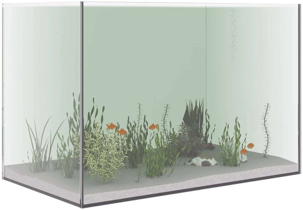 Akvariumas su saugykla Skaidrus 60 x 35 x 40 cm Stiklas