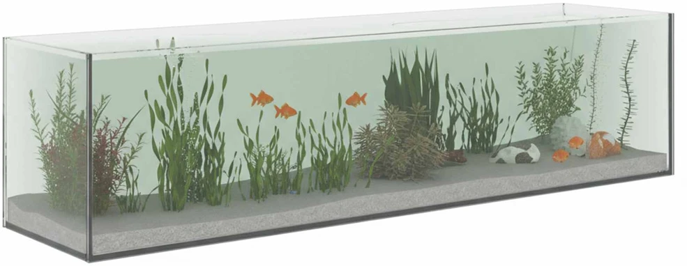 Akvariumas su saugykla Skaidrus 80 x 20 x 20 cm Stiklas