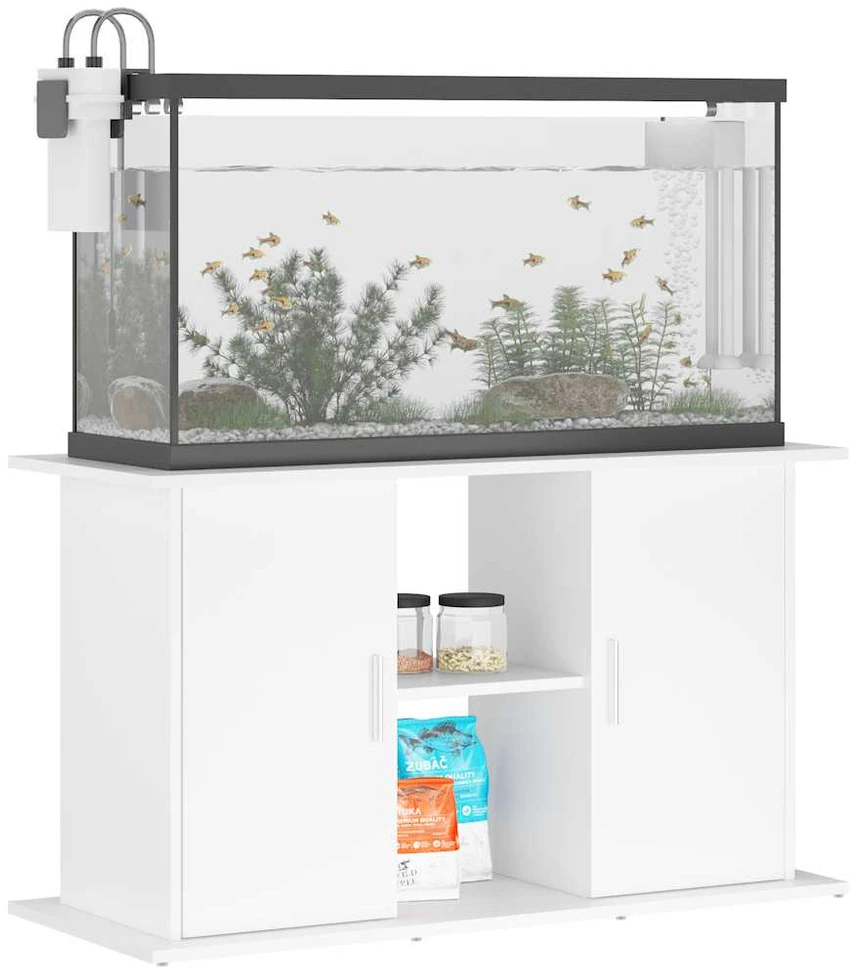Akvariumo stovas, baltos spalvos, 101x41x58cm, apdirbta mediena