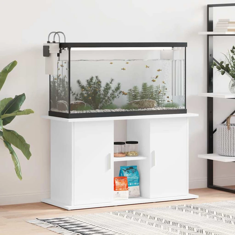 Akvariumo stovas, baltos spalvos, 101x41x58cm, apdirbta mediena