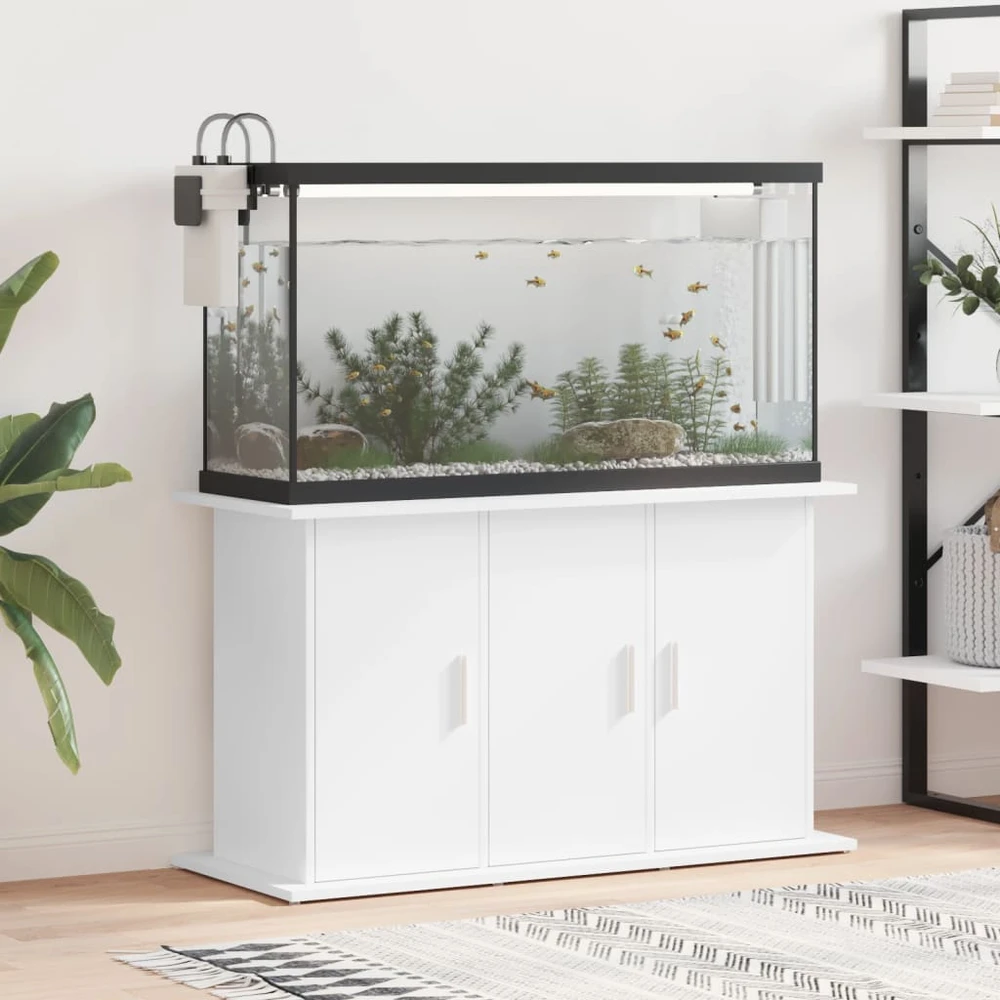 Akvariumo stovas, baltos spalvos, 101x41x58cm, apdirbta mediena