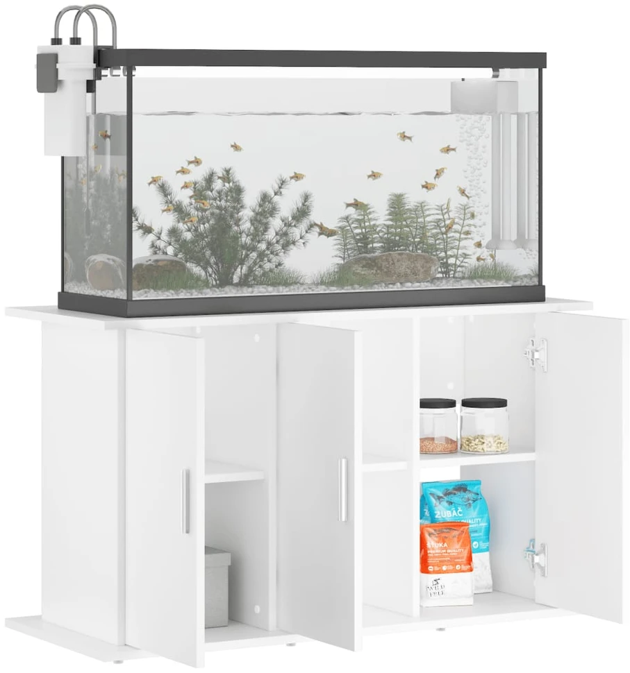 Akvariumo stovas, baltos spalvos, 101x41x58cm, apdirbta mediena