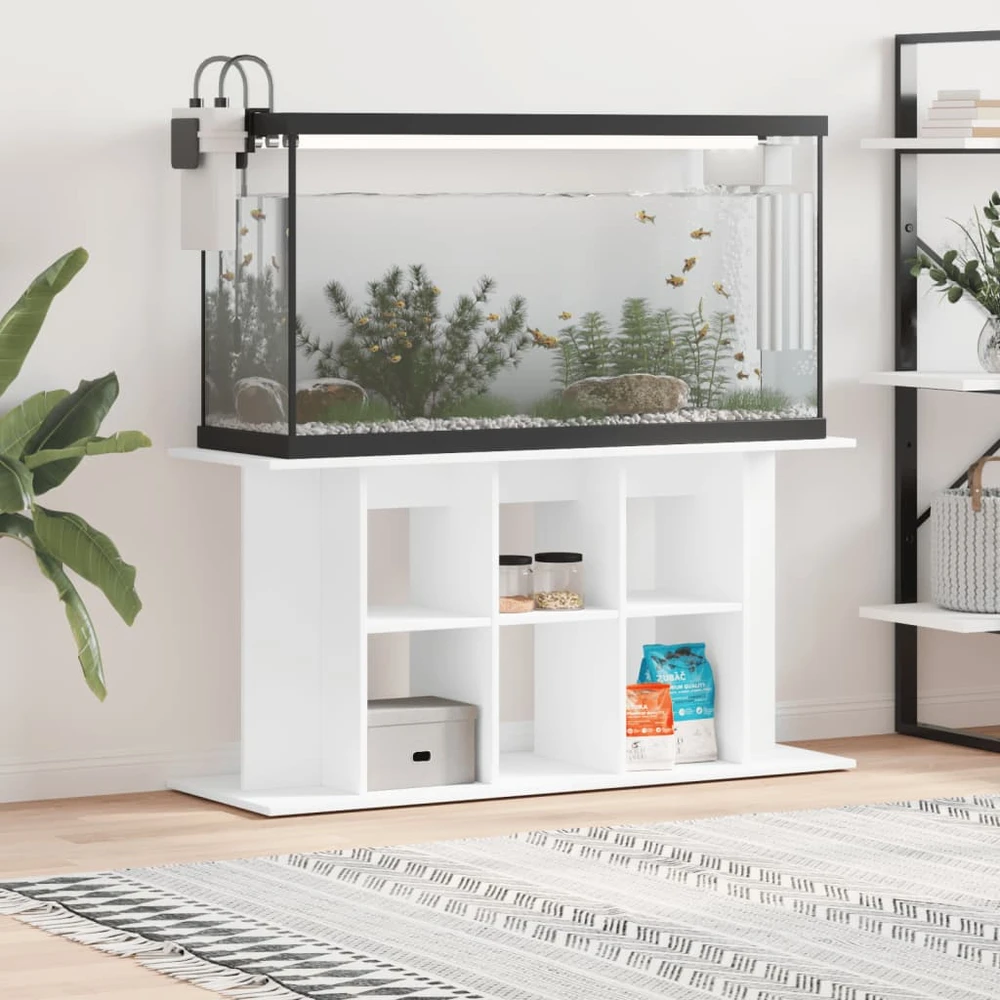 Akvariumo stovas, baltos spalvos, 120x40x60cm, apdirbta mediena