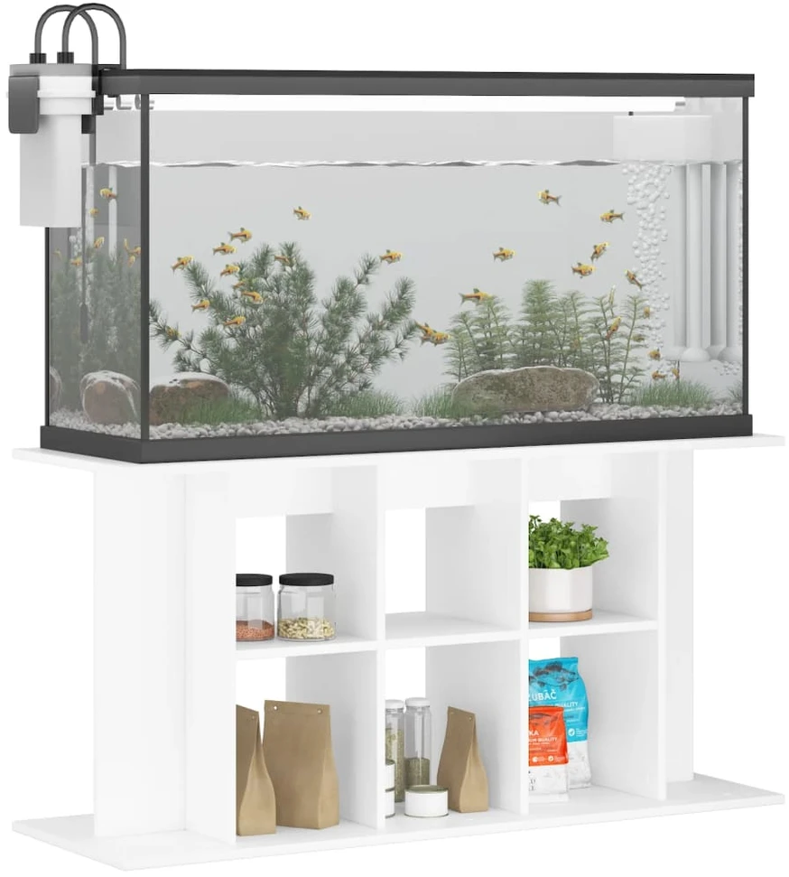 Akvariumo stovas, baltos spalvos, 120x40x60cm, apdirbta mediena