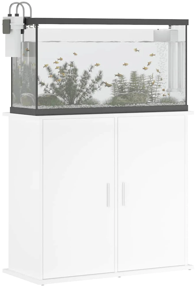 Akvariumo stovas, baltos spalvos, 81x36x73cm, apdirbta mediena
