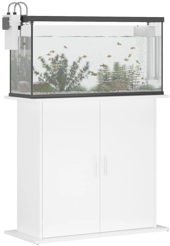 Akvariumo stovas, baltos spalvos, 81x36x73cm, apdirbta mediena