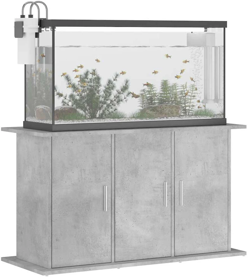 Akvariumo stovas, betono pilkas, 101x41x58cm, apdirbta mediena
