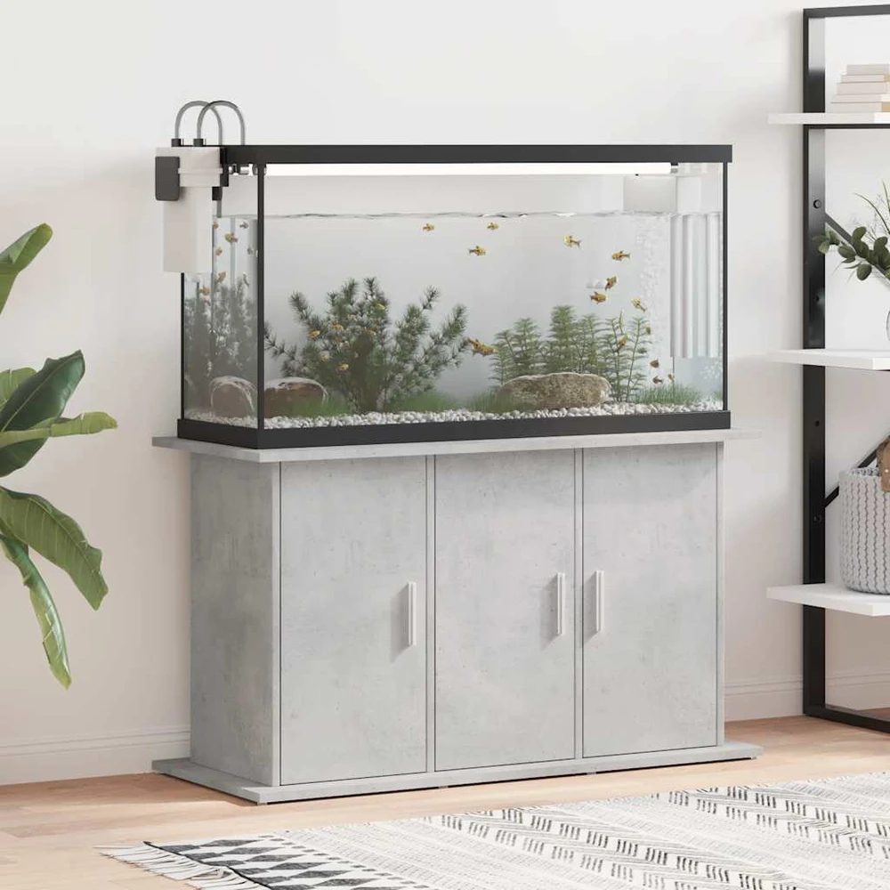 Akvariumo stovas, betono pilkas, 101x41x58cm, apdirbta mediena